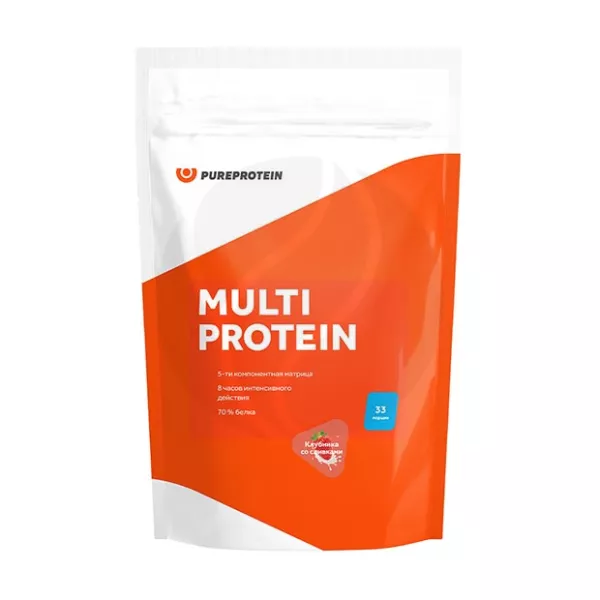 Pureprotein Протеин мультикомпонентный со вкусом клубника со сливками, 1000г