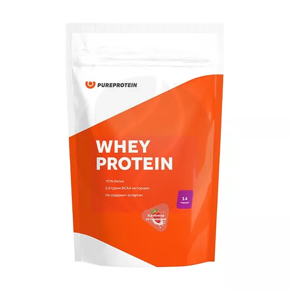 PureproteinПротеинсывороточныйсовкусомклубникасосливками,420г