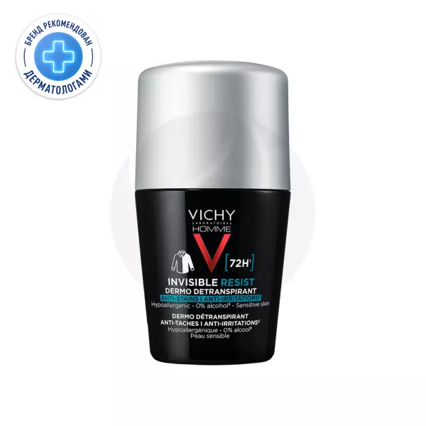 Изображение товара Vichy Homme Invisible дезодорант-антиперспирант 50 мл гипоаллергенный защита 72 часа