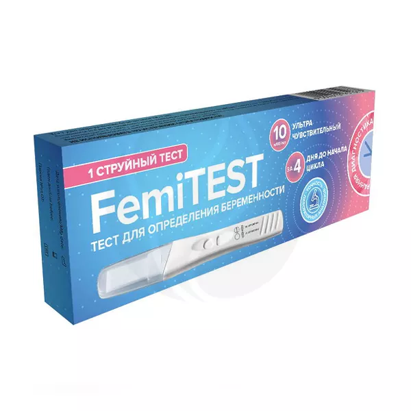 Изображение товара Femitest тест струйный для определения беременности, №1