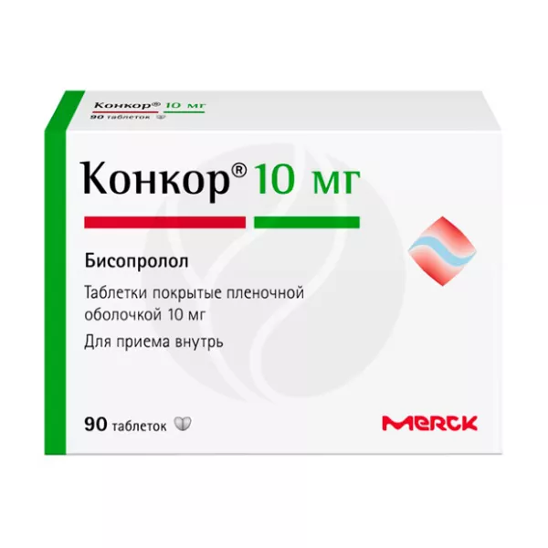 Изображение товара Конкор таблетки покрыт. п/о 10мг, №90 - лечение гипертонии и ИБС