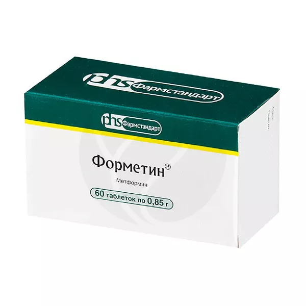Изображение товара Форметин таблетки 850мг №60 для лечения сахарного диабета 2 типа