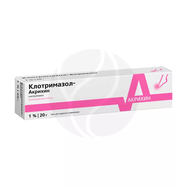 Клотримазол-Акрихин мазь д/наружн. прим. 1%, 20г