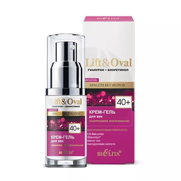 Изображение товара Белита Lift and Oval крем-гель для век Гиалуроновое разглаживание , 30мл Изображение товара Белита Lift and Oval крем-гель для век Гиалуроновое разглаживание , 30мл