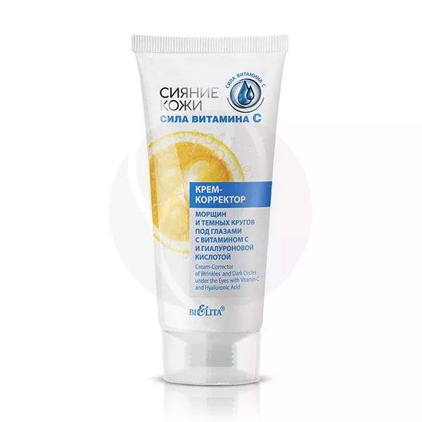 Изображение товара Белита Сияние кожи. Сила витамина C крем-корректор морщин и темных кругов под глазами, 20мл Изображение товара Белита Сияние кожи. Сила витамина C крем-корректор морщин и темных кругов под глазами, 20мл