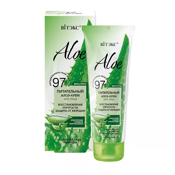 Изображение товара Вiтэкс Aloe Питательный алоэ-крем для лица Восстановление упругости. Защита от морщин, 50мл Изображение товара Вiтэкс Aloe Питательный алоэ-крем для лица Восстановление упругости. Защита от морщин, 50мл