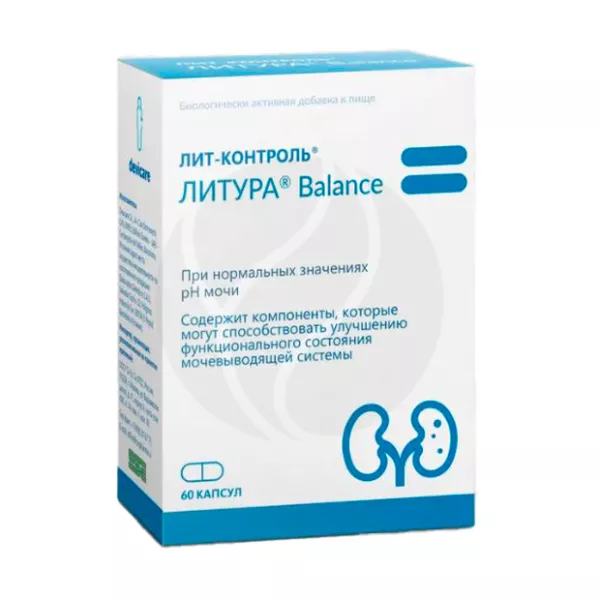 Изображение товара Лит-контроль ЛИТУРА Balance капсулы для поддержки мочевыводящей системы, 60 шт