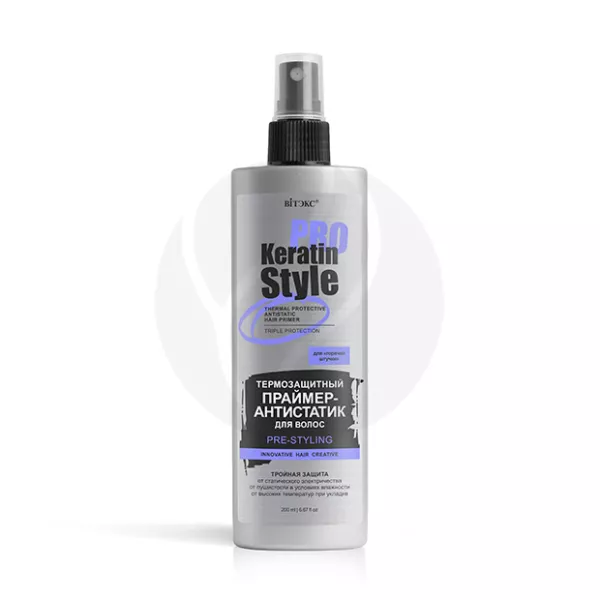 Изображение товара Вiтэкс Keratin PRO Style Термозащитный праймер-антистатик для волос, 200мл