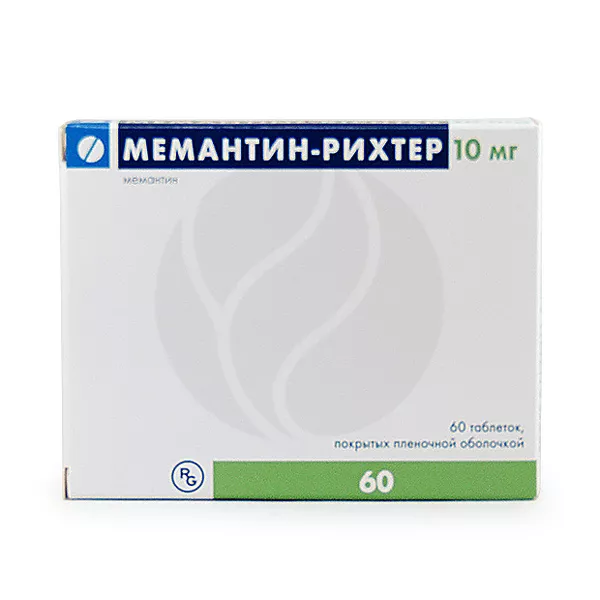 Изображение товара Мемантин-Рихтер таблетки покрыт. п/о 10мг, №60 Изображение товара Мемантин-Рихтер таблетки покрыт. п/о 10мг, №60