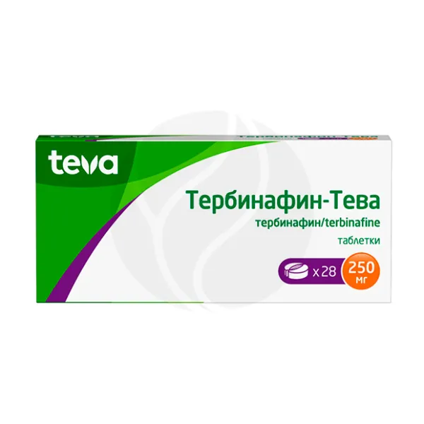 Изображение товара Тербинафин-Тева 250 мг таблетки от грибка ногтей и кожи, 28 шт