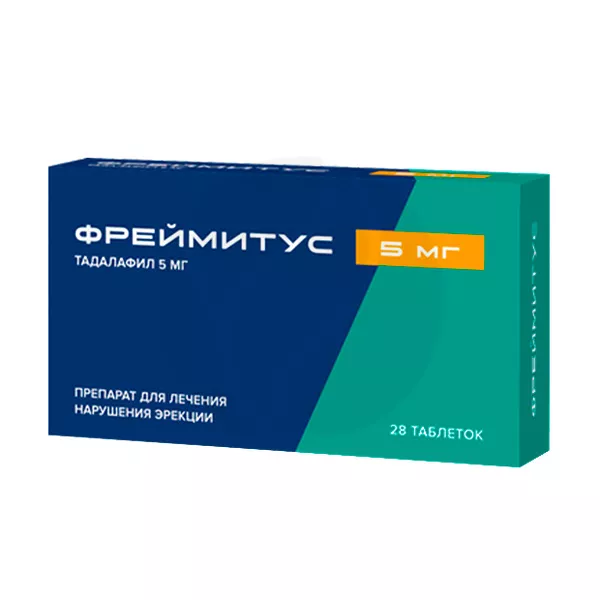 Изображение товара Фреймитус таблетки 5 мг для лечения эректильной дисфункции 28 шт Изображение товара Фреймитус таблетки 5 мг для лечения эректильной дисфункции 28 шт