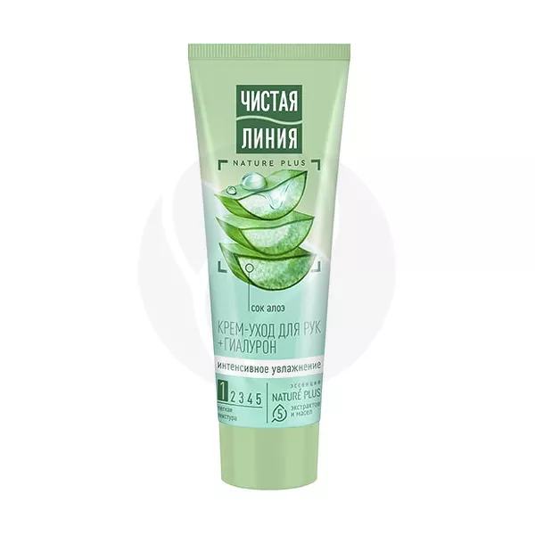 Изображение товара Чистая Линия крем-уход для рук интенсивное увлажнение с гиалуроном и алоэ, 75мл Изображение товара Чистая Линия крем-уход для рук интенсивное увлажнение с гиалуроном и алоэ, 75мл