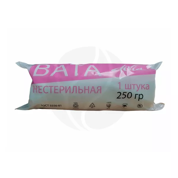 Изображение товара Вата хирургическая нестерильная, 250г Изображение товара Вата хирургическая нестерильная, 250г