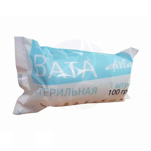 Вата хирургическая стерильная хлопковая, 100г