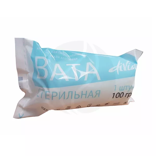 Изображение товара Стерильная хлопковая хирургическая вата 100г