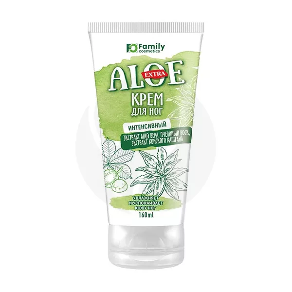 Изображение товара Интенсивный крем для ног Family Cosmetics Extra Aloe 160 мл увлажнение и здоровье кожи ног Изображение товара Интенсивный крем для ног Family Cosmetics Extra Aloe 160 мл увлажнение и здоровье кожи ног