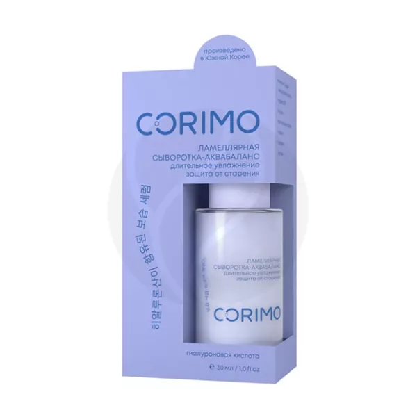 Изображение товара Corimo сыворотка-аквабаланс ламеллярная  для кожи лица с гиалуроновой кислотой и церамидами, 30мл
