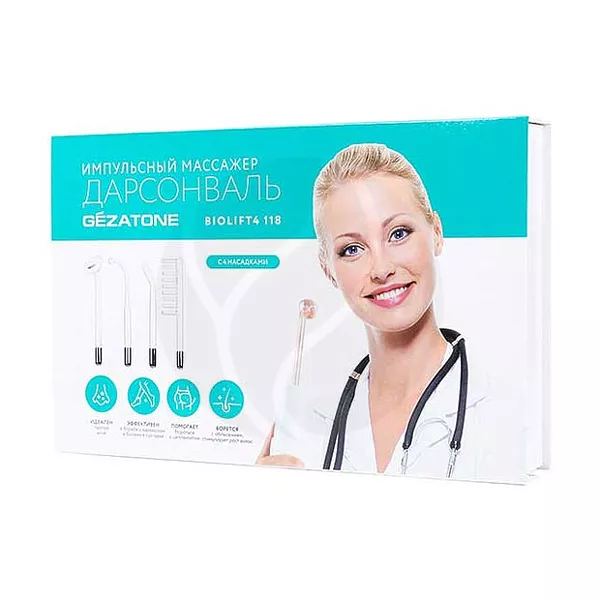 Изображение товара Gezatone Biolift4 118 дарсонваль массажер импульсный для лица и тела Изображение товара Gezatone Biolift4 118 дарсонваль массажер импульсный для лица и тела
