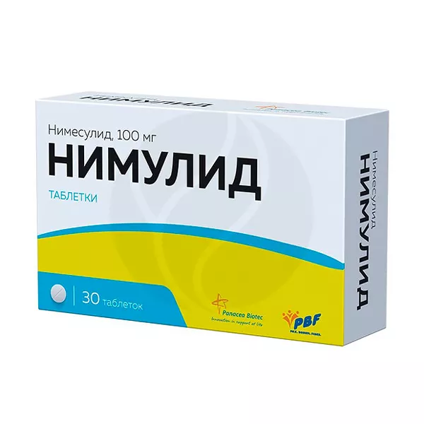 Изображение товара Таблетки Нимесулид Panacea Biotec 100 мг Изображение товара Таблетки Нимесулид Panacea Biotec 100 мг