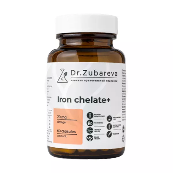 Изображение товара Dr.Zubareva Железа хелат капсулы №60 для повышения гемоглобина и иммунитета