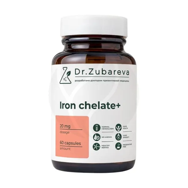 Изображение товара Dr.Zubareva Железа хелат капсулы, №60 Изображение товара Dr.Zubareva Железа хелат капсулы, №60