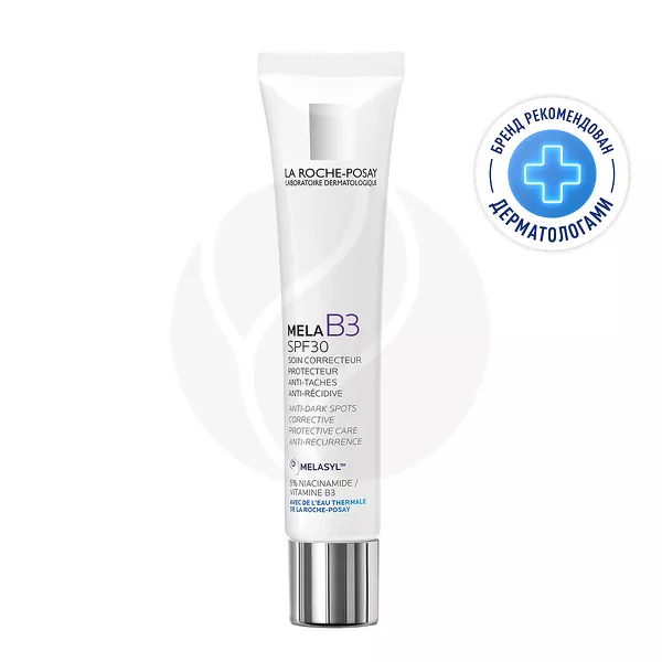 Изображение товара La Roche-Posay Mela B3 крем против пигментации SPF 30 40мл для лица и тела Изображение товара La Roche-Posay Mela B3 крем против пигментации SPF 30 40мл для лица и тела