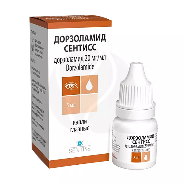 Изображение товара Дорзоламид Сентисс капли глазные 20мг/мл, 5мл №1