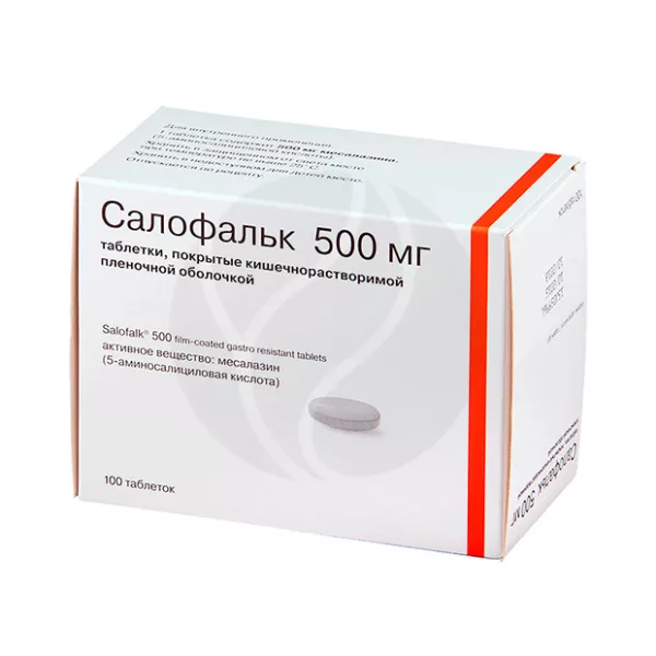 Изображение товара Салофальк таблетки покрыт. кишечнораств. плен. об. 500мг, №100 Др. Фальк Фарма