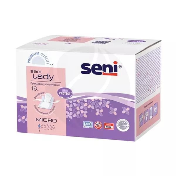 Изображение товара Прокладки Seni Lady Micro урологические 16 шт Изображение товара Прокладки Seni Lady Micro урологические 16 шт
