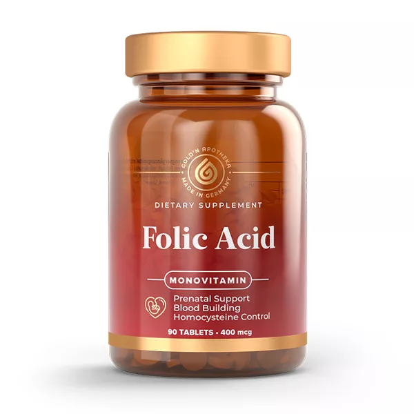 Изображение товара Фолиевая кислота Gold'n Apotheka таблетки покрытые 400мкг №90 Германия Изображение товара Фолиевая кислота Gold'n Apotheka таблетки покрытые 400мкг №90 Германия