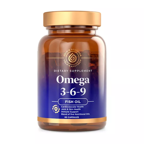 Изображение товара Gold'n Apotheka Омега 3-6-9 капсулы 60 шт витамин Е Изображение товара Gold'n Apotheka Омега 3-6-9 капсулы 60 шт витамин Е