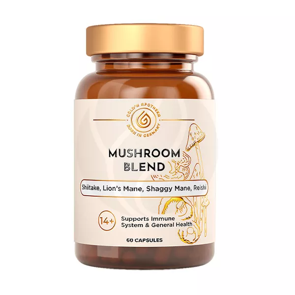 Изображение товара БАД Машрум бленд Gold'n Apotheka Иммуностимулирующая формула с бета-глюканами Изображение товара БАД Машрум бленд Gold'n Apotheka Иммуностимулирующая формула с бета-глюканами