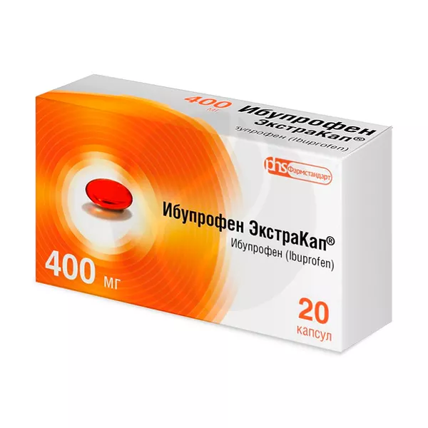 Изображение товара Ибупрофен ЭкстраКап капсулы 400мг, №20 Изображение товара Ибупрофен ЭкстраКап капсулы 400мг, №20