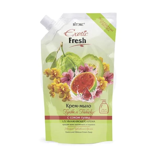 Изображение товара Крем-мыло Витэкс Exotic Fresh Гуава и гибискус 750мл Изображение товара Крем-мыло Витэкс Exotic Fresh Гуава и гибискус 750мл