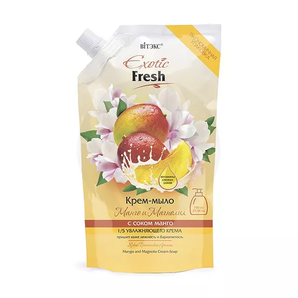 Изображение товара Вiтэкс Exotic Fresh Крем-мыло Манго и магнолия, 750мл Изображение товара Вiтэкс Exotic Fresh Крем-мыло Манго и магнолия, 750мл