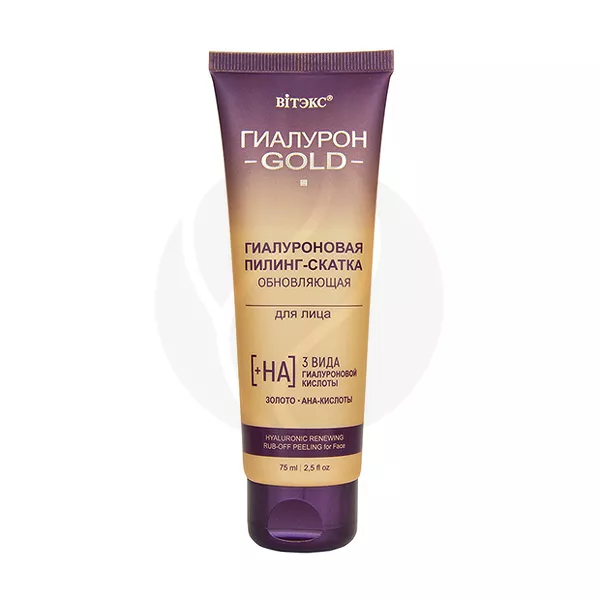 Изображение товара Вiтэкс Гиалурон Gold Гиалуроновая пилинг-скатка для лица обновляющая, 75мл Изображение товара Вiтэкс Гиалурон Gold Гиалуроновая пилинг-скатка для лица обновляющая, 75мл
