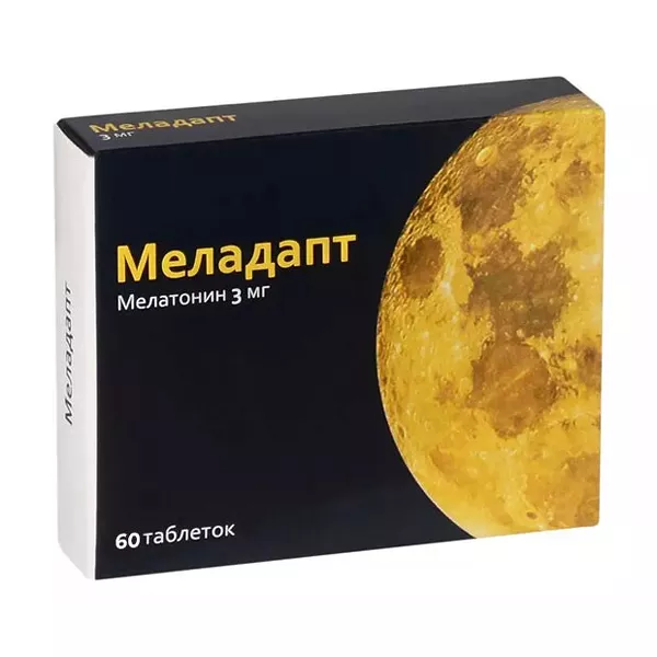 Изображение товара Меладапт таблетки покрытые пленочной оболочкой 3 мг, 60 штук, Россия