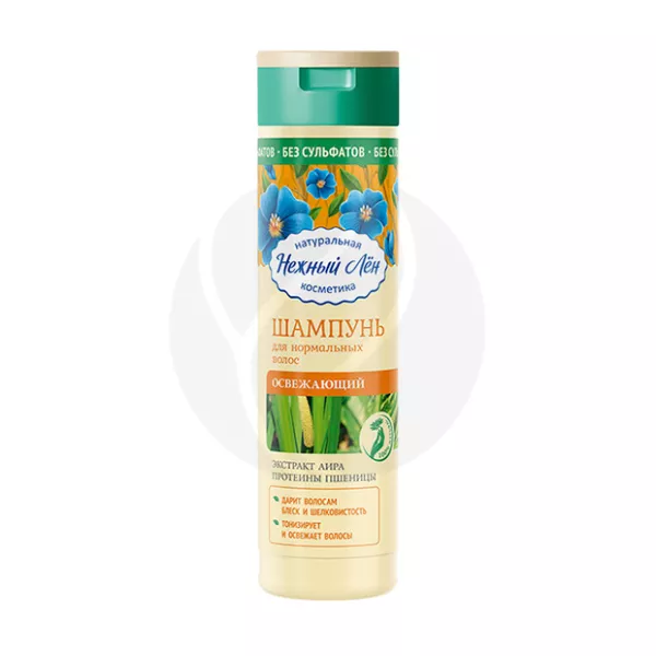 Изображение товара Нежный лен шампунь освежающий для нормальных волос 250мл натуральный уход