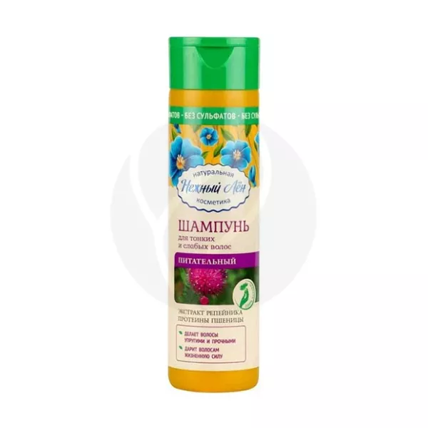 Изображение товара Нежный лен питательный шампунь для тонких и слабых волос 250 мл