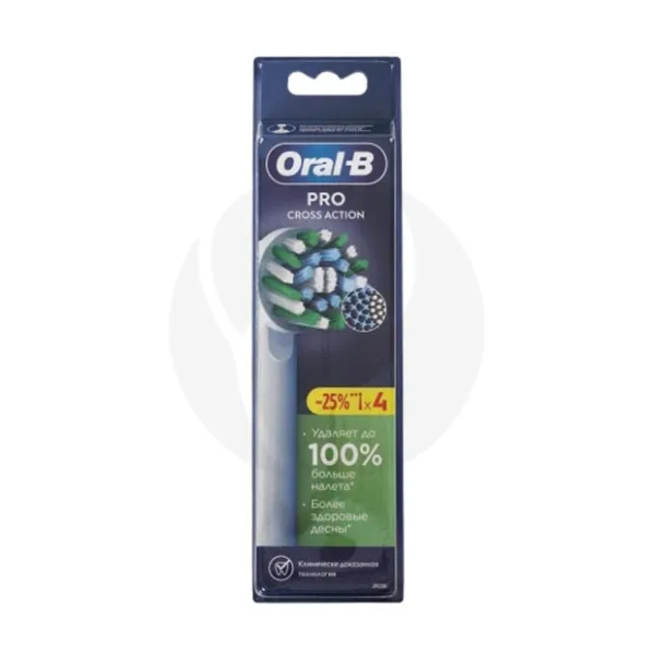 Изображение товара Насадки Oral-B Pro Cross Action средней жесткости для электрической зубной щетки, 4 шт Изображение товара Насадки Oral-B Pro Cross Action средней жесткости для электрической зубной щетки, 4 шт