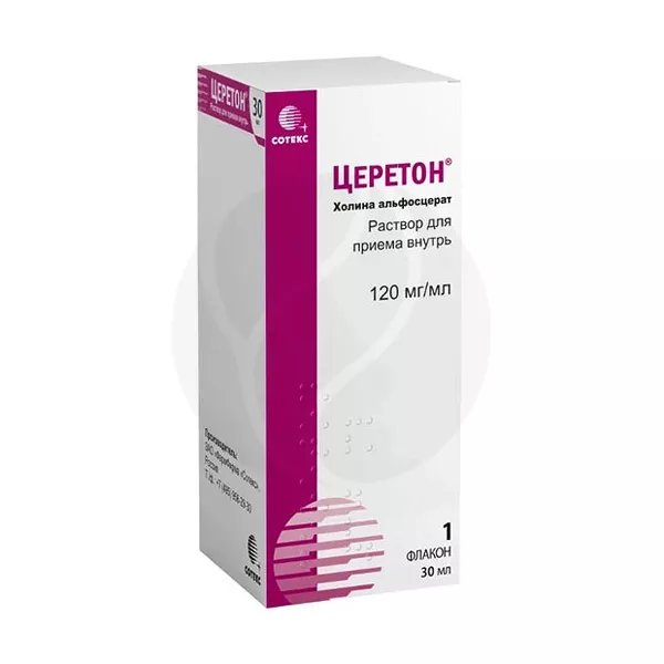 Изображение товара Церетон раствор для приема внутрь 120мг/мл 30мл для когнитивных нарушений взрослых и детей