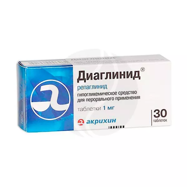 Диаглинид таблетки 1мг, №30 Акрихин