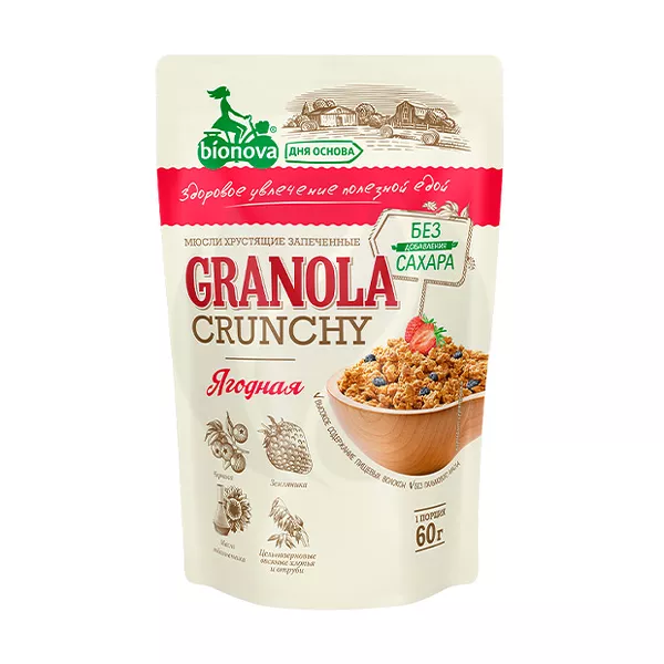 Изображение товара Bionova мюсли Ягодные, 60г Изображение товара Bionova мюсли Ягодные, 60г