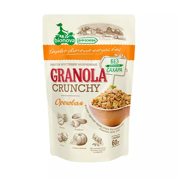 Изображение товара Bionova мюсли Орех, 60г Изображение товара Bionova мюсли Орех, 60г