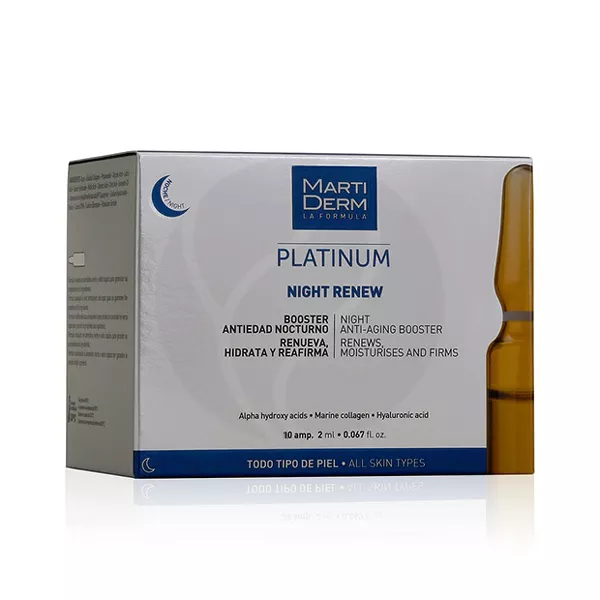 Изображение товара MartiDerm Platinum night renew пилинг в ампулах, 2мл 10шт Изображение товара MartiDerm Platinum night renew пилинг в ампулах, 2мл 10шт