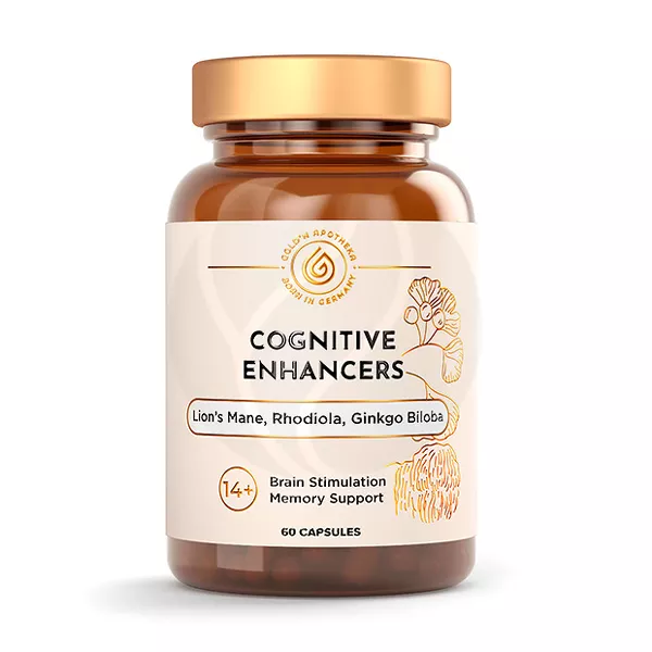 Изображение товара Gold'n Apotheka Когнитив Энхансерс капсулы 60 шт для памяти и иммунитета Изображение товара Gold'n Apotheka Когнитив Энхансерс капсулы 60 шт для памяти и иммунитета