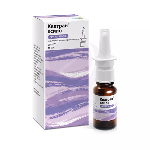 Изображение товара Кватран ксило капли назальные с насадкой-распылителем 0,1%,  15мл