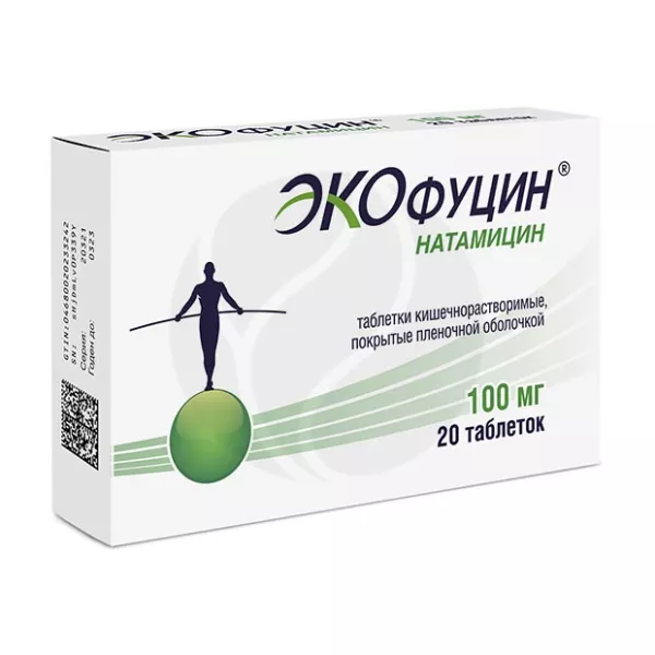 Изображение товара Экофуцин таблетки кишечнорастворимые 100мг, 20 штук