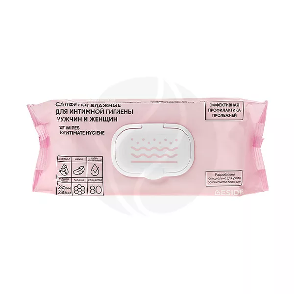 Изображение товара Влажные салфетки для интимной гигиены мужчин и женщин 80 шт 25х23 см BESIDE