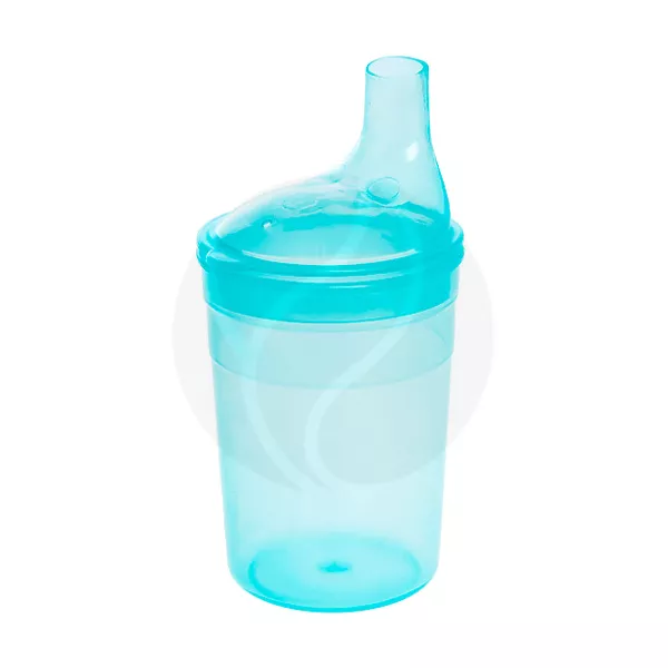 Изображение товара Стакан-поильник для взрослых голубой 200мл безопасный многократный